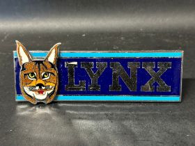 A Leyland Lynx coach/bus radiator badge by Manhattan Windsor, 7 x 2 1/2".