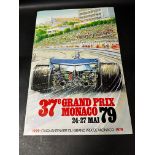 A racing poster for the 1979 Monaco Grand Prix, 24-27 May, printed by a.i.p. Monaco i-Grognet, 15