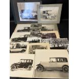 A quantity of photographs of pre-war vehicles inc. Talbot, Morris, Daimler, Barker, Mulliner, Shaw