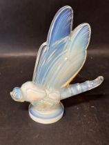 A Sabino Libellule dragonfly opalescent glass mascot, approx 5 3/4" high.