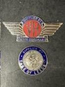 Two enamel supplier dashboard plaques, badges, emblems for Victor Horsman and Tates of Leeds Ltd.