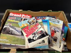 A significant volume of mostly 1980s Grand Prix International magazines including seven Monaco Grand