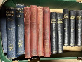 A tray of motoring-related volumes inc. Modern Motors, The Book of The Motor Car, Practical