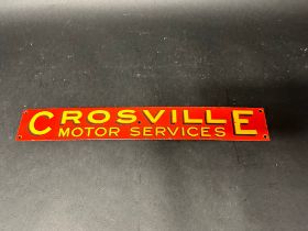 A Crosville Motor Services enamel advertising sign, 18 x 2 1/2".