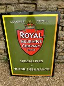 A Royal Insurance Company Limited 'Motor Insurance' enamel advertising sign, excellent gloss.