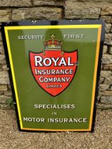 A Royal Insurance Company Limited 'Motor Insurance' enamel advertising sign, excellent gloss.