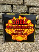 A "Shell" Motor Lubricants Every Drop Tells double sided enamel advertising sign with hanging