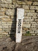 A Hodson (Chiseldon, Wiltshire) heavy cast road sign, 41 1/2 x 7".