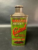 A Wakefield Patent Castrol XXL Motor Oil quart can, 3 1/4 x 7".