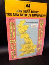 An AA Join Here Major Motorways Group map, 20 x 30".
