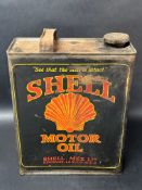 A Shell Motor Oil half gallon can.