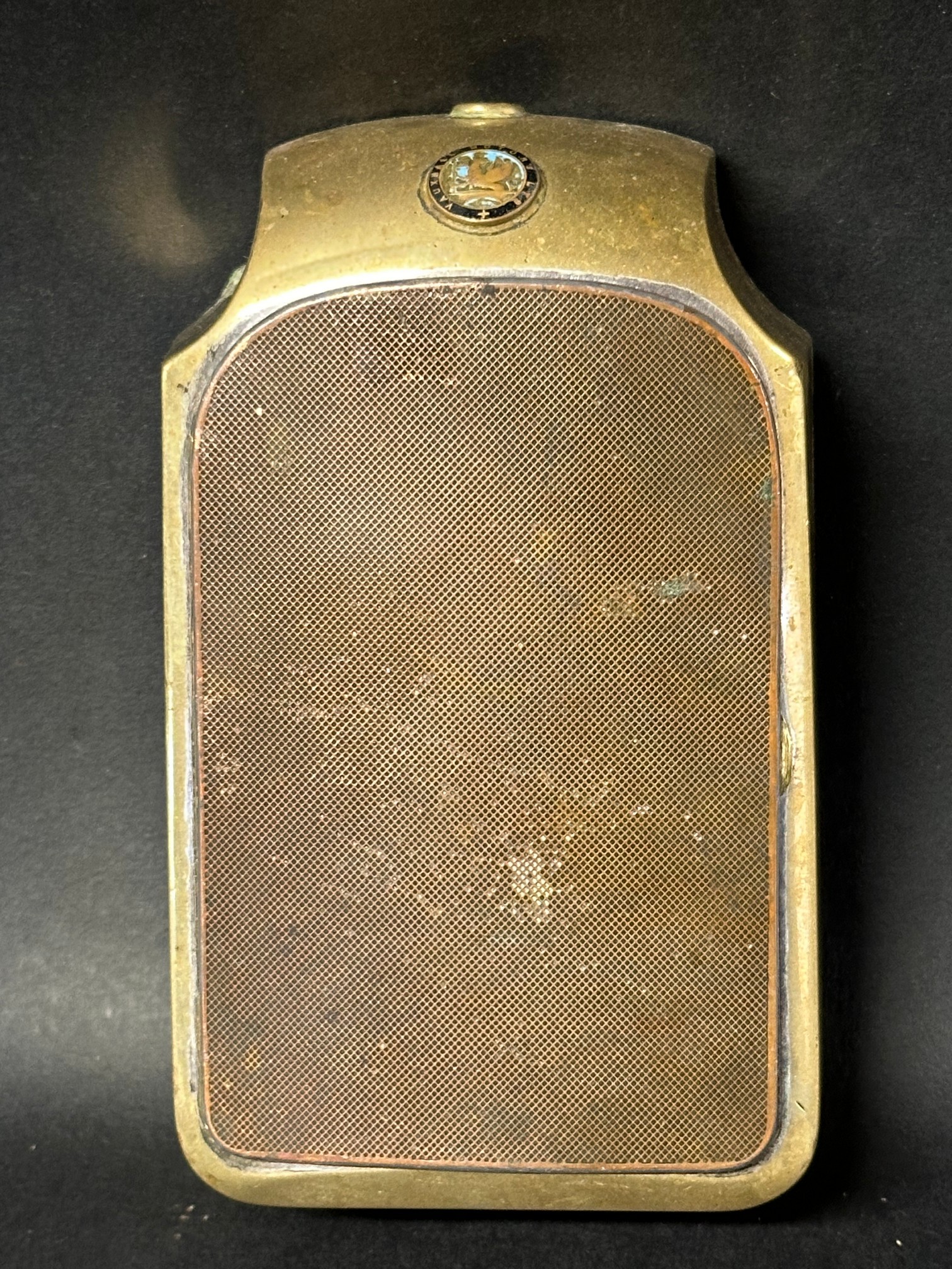 A Vauxhall Motors Ltd cigarette box in the form of a car radiator, 6 1/4 x 4".