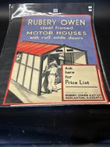 A Rubery Owen Steel Framed Motor Houses advertising poster, 20 x 30".