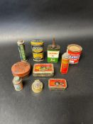 A selection of motor-related tins to include Dunlop, Castrol, Michelin, Chemico and Halford etc.
