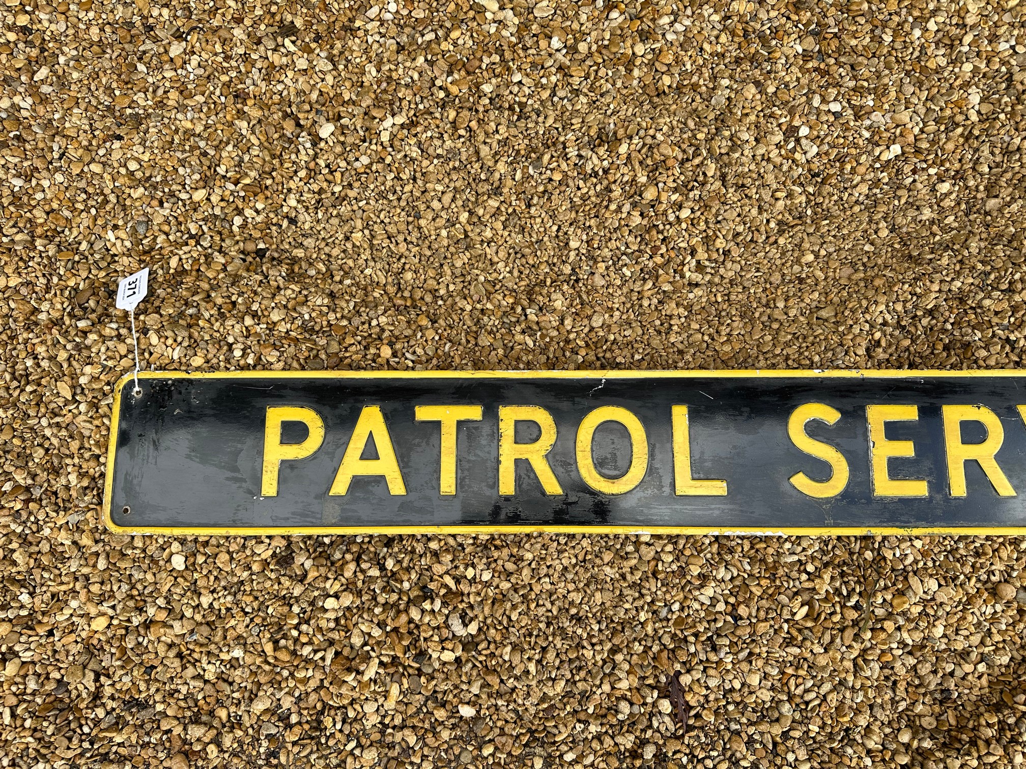 A Patrol Service Centre tin sign by Hills, Staines, London, 63 x 5 1/2" - Image 3 of 5