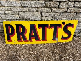 A 1930s Pratts enamel advertising sign by Protector Eccles, 52 x 18".