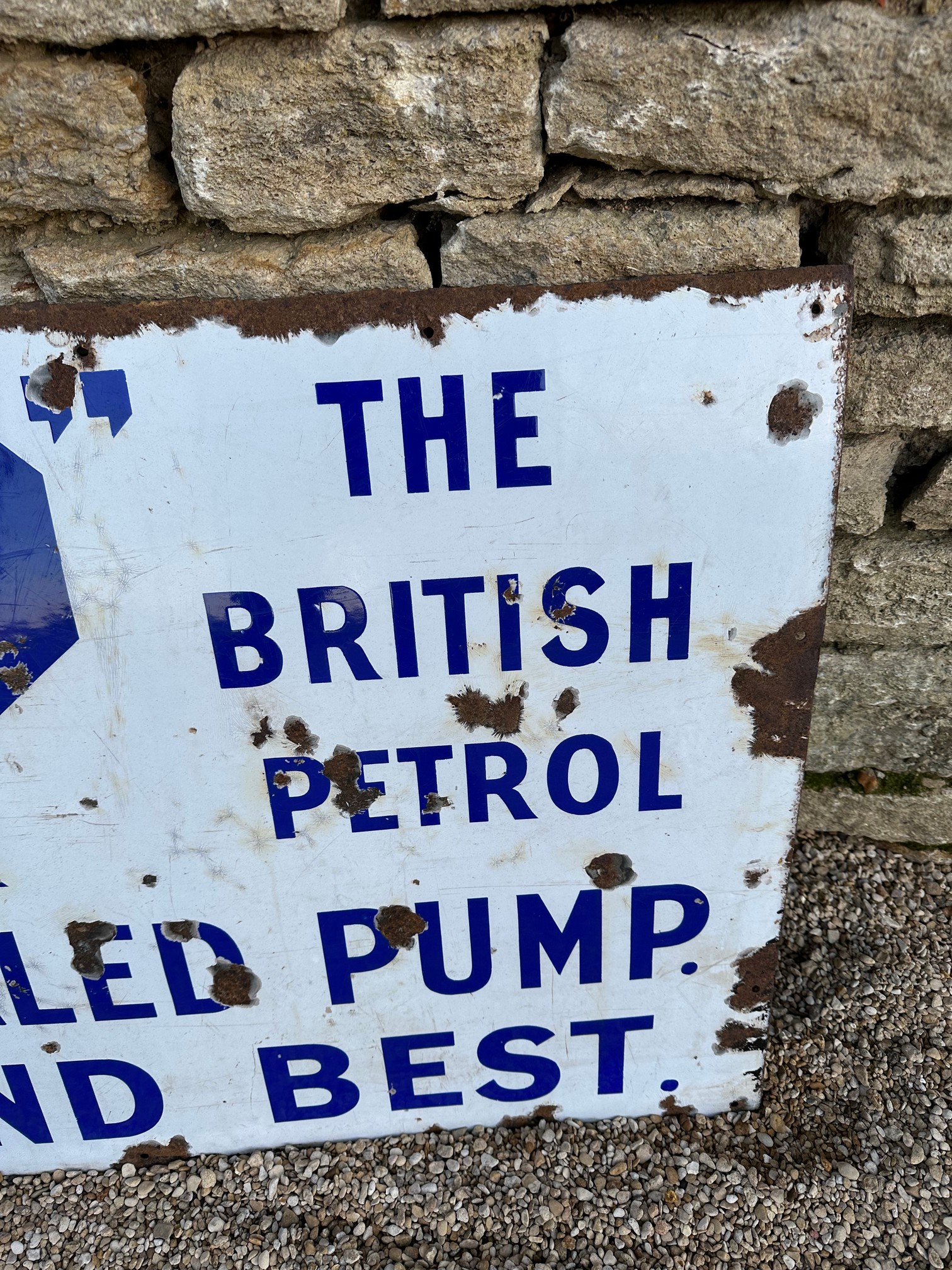 An early BP enamel advertising sign Call Here For "BP" The British Petrol From The Sealed Pump - Image 5 of 5