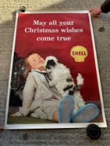 A Shell advertising poster 'May all your Christmas wishes come true', 32 3/4 x 47 3/4".