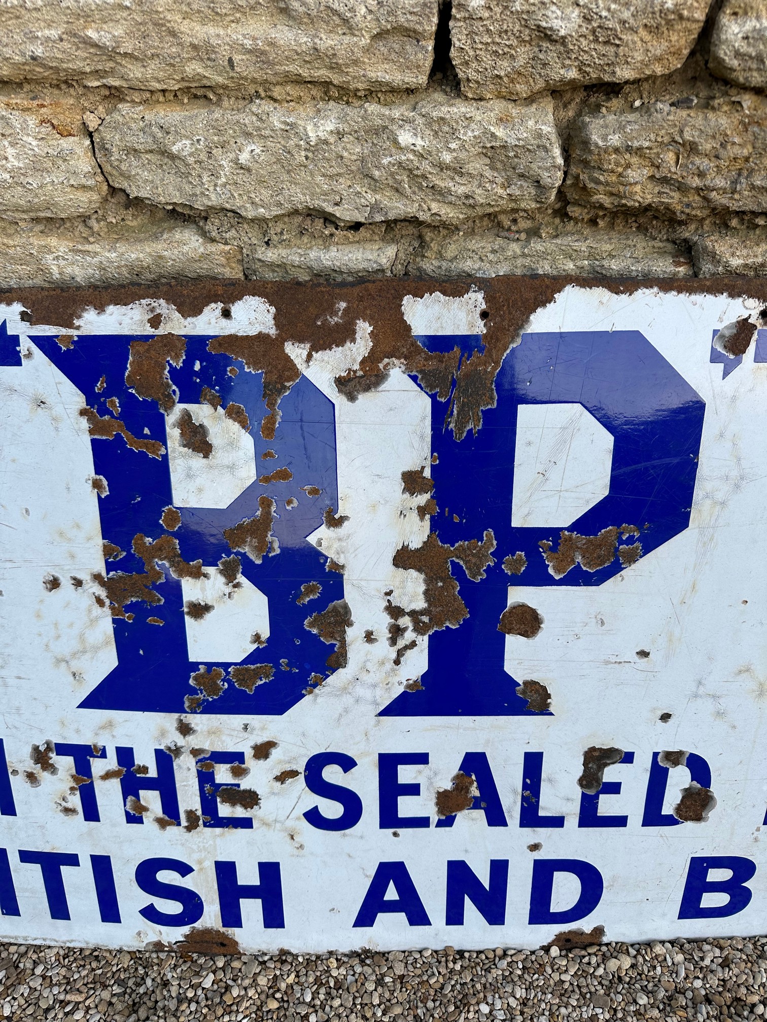 An early BP enamel advertising sign Call Here For "BP" The British Petrol From The Sealed Pump - Image 4 of 5