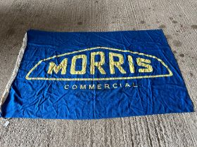 A Morris Commercial cloth banner, lettering appliqued, 73 x 47".