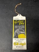 A bookmark by British Tyres & Rubber Co. Ltd. to promote The New Lifeguard Golden Ply Gilt-edged