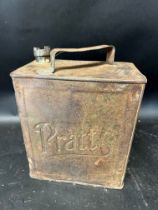 A 1938 Pratts two gallon can, with Shell cap.