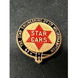 A Star Cars part enamel badge advertising The Star Engineering Co. Ltd. Wolverhampton, crescent