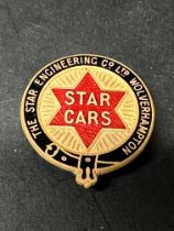 A Star Cars part enamel badge advertising The Star Engineering Co. Ltd. Wolverhampton, crescent