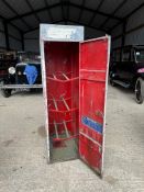 A Price's Motorine forecourt oil drum cabinet with April 1938 retailer's price chart to inside of