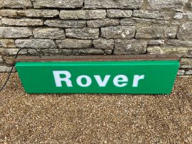 A metal framed lightbox with perspex forming 'Rover', 48 x 12"