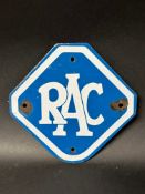 An RAC enamel sign plaque for roadside phone box, 7 3/4 x 8".