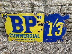 A BP Commercial Guaranteed 1/3 enamel advertising sign, numbered 270 to bottom right, 36 x 18"