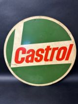 A Castrol aluminium advertising sign, 18" diameter.