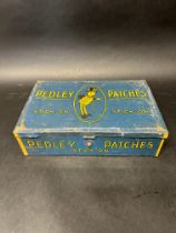 A Pedley Patches Stick-On repair patch shop dispensing tin, 12 x 8".