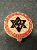 A Star Cars part enamel badge advertising The Star Engineering Co. Ltd. Wolverhampton, crescent