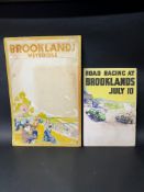 Two motor advertising boards for Brooklands, 30 x 20" and 22 x 15".