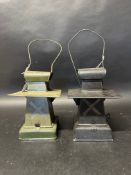 Two military blackout lamps.