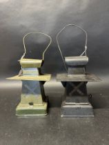 Two military blackout lamps.