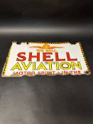 A Shell Aviation double sided enamel advertising sign, 24 x 13".