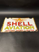 A Shell Aviation double sided enamel advertising sign, 24 x 13".