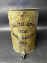 An early Valor Royal Daylight five gallon drum with brass tap.