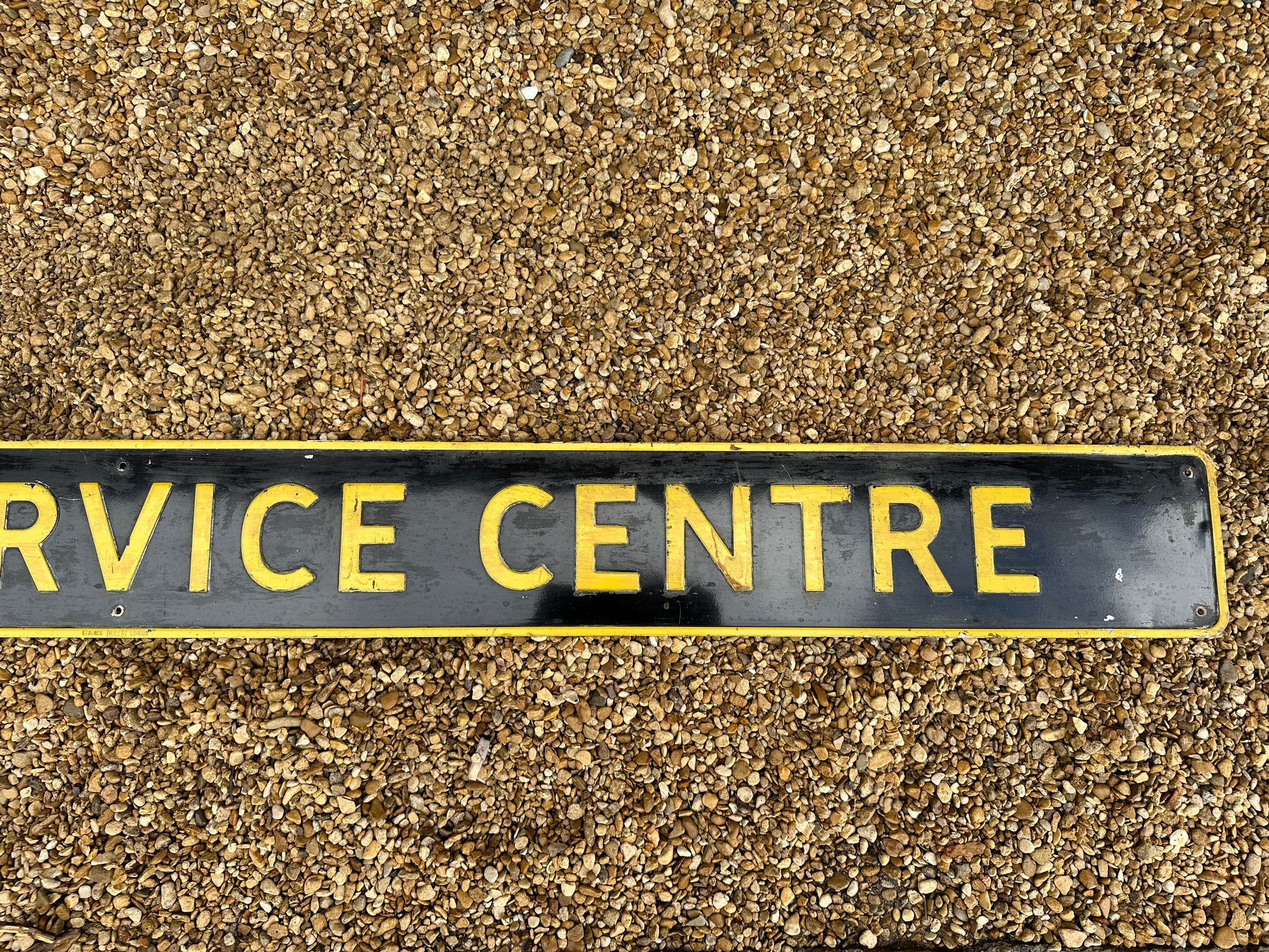 A Patrol Service Centre tin sign by Hills, Staines, London, 63 x 5 1/2" - Image 4 of 5