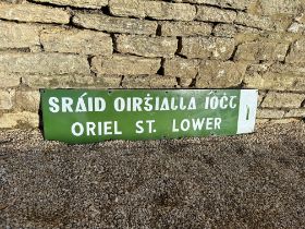 An Irish enamel road sign, good gloss, 44 x 10".