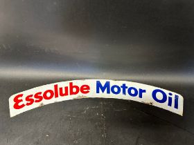An Essolube Motor Oil double sided enamel advertising sign attachment, 29 x 4".