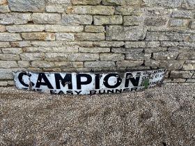 A Campion Easy Runner enamel advertising sign, 72 x 12".