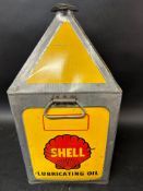 A 1930s Shell Lubricating Oil five gallon pyramid can 'Leadership in Lubrication', by Robinson & Co.