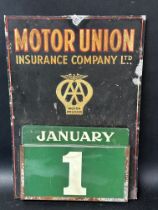 A Motor Union Insurance Company Ltd. AA Motor Policies calendar, complete, 9 x 13".