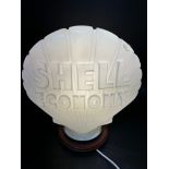 A Shell Economy glass petrol pump globe by Hailware.