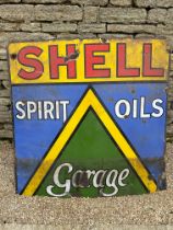A Shell Spirit Oils Garage enamel advertising sign, 48 x 48".