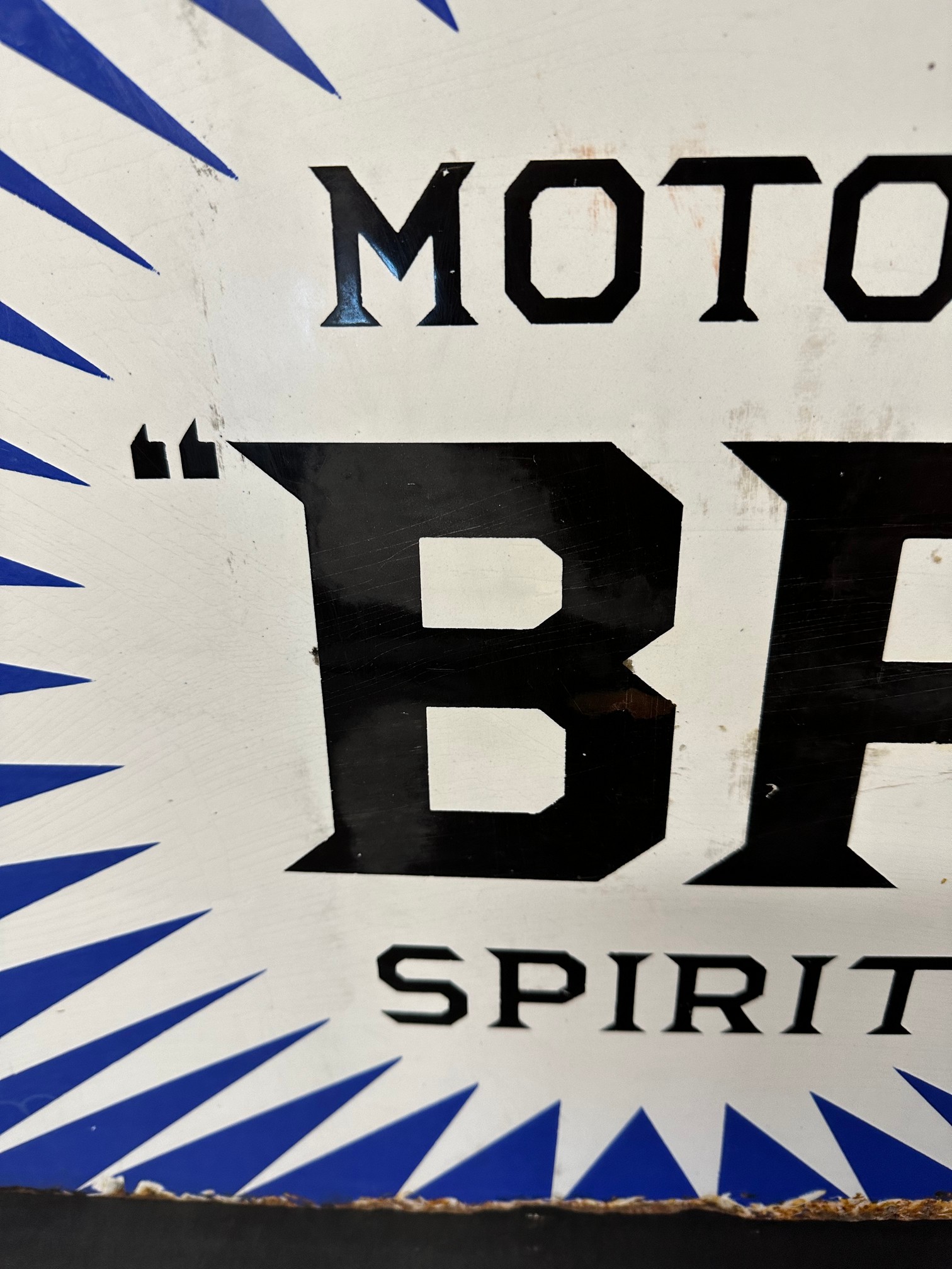 A BP Motor Spirit double sided enamel advertising sign with hanging flange, dated 9/26, 24 1/4 x - Image 12 of 15